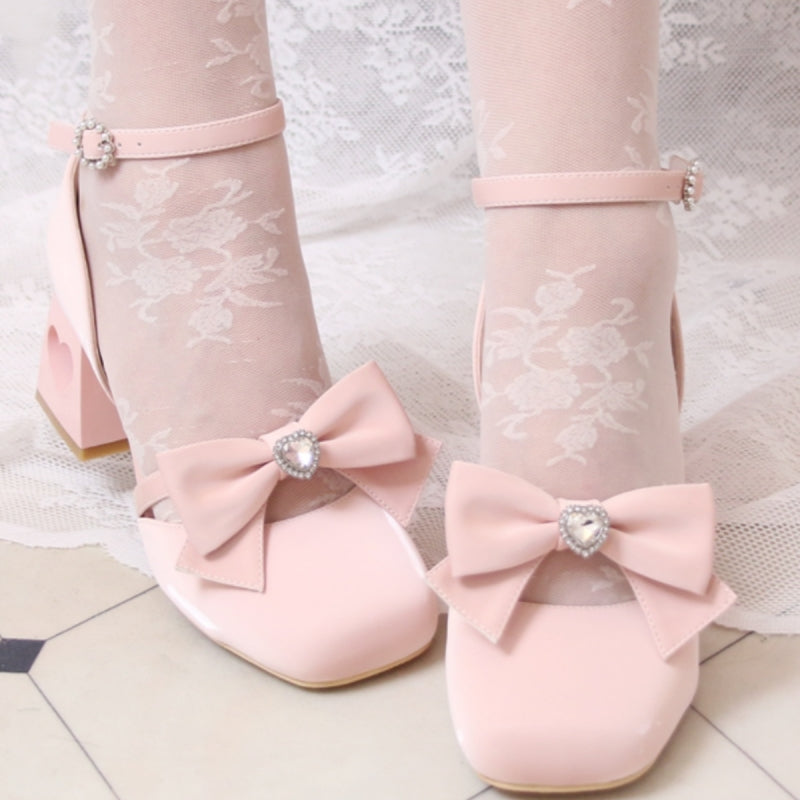 Kawaii Bow High Heel Lolita Shoes