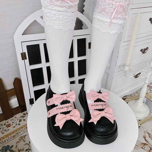 Kawaii Bow Platform Round Toe Lolita Shoes