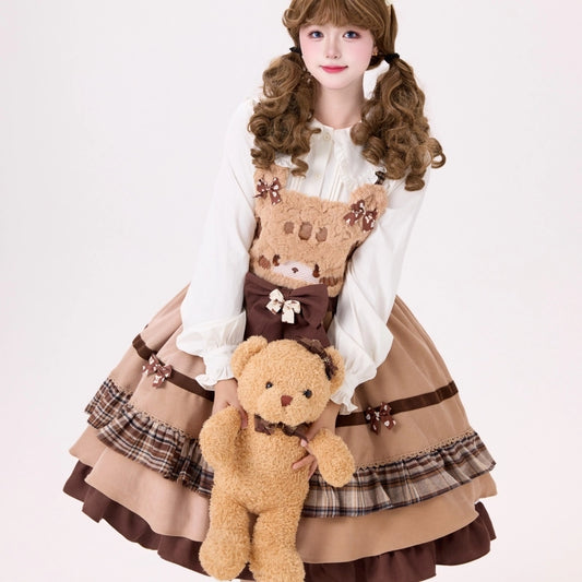 Kawaii Brown Bear Lolita Dress (JSK)