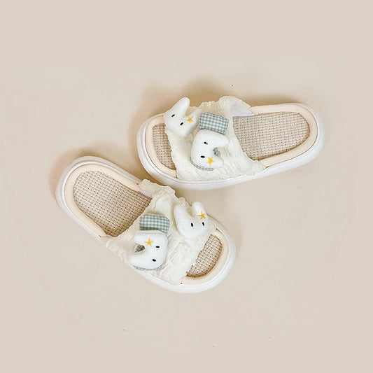 Kawaii Cartoon Bow and Bunny Slippers