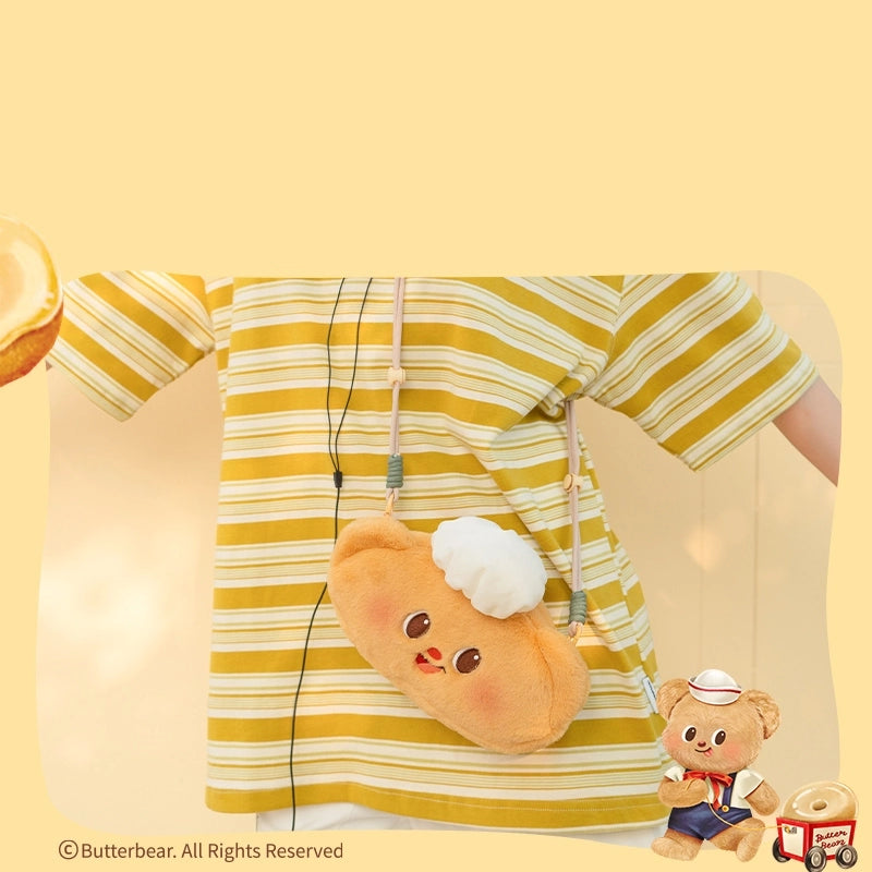 Kawaii Cartoon Butter Bear Plush Messenger Bag