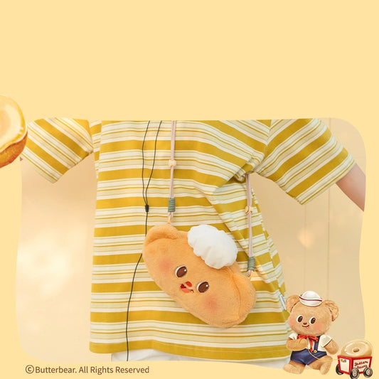 Kawaii Cartoon Butter Bear Plush Messenger Bag