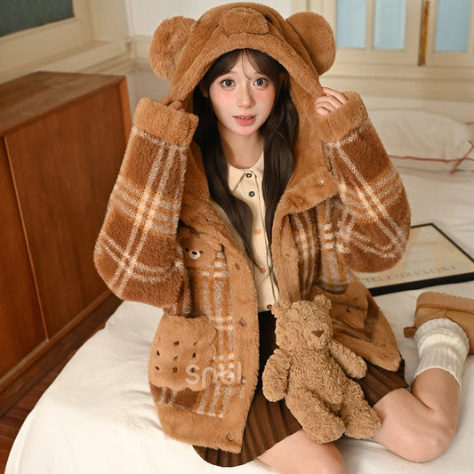 Kawaii Cartoon Caramel Bear Hooded Jacket