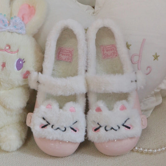 Kawaii Cartoon Kitten Plushy Lolita Shoes