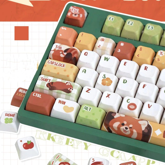 Kawaii Cartoon Red Panda Mechanical Keyboard Caps