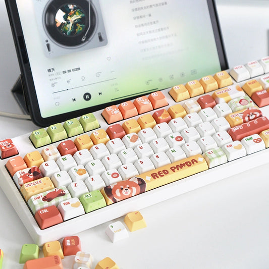 Kawaii Cartoon Red Panda Mechanical Keyboard Caps