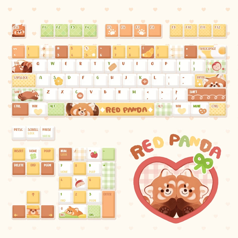 Kawaii Cartoon Red Panda Mechanical Keyboard Caps