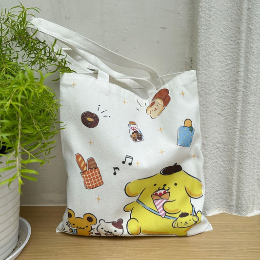 Kawaii Cartoon Sanrio Character Print Tote Bag