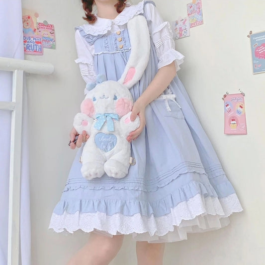 Kawaii Cartoon Toffee Rabbit Plush Doll Backpack