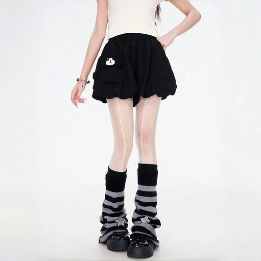 Kawaii Cat Embroidered Bubble Shorts