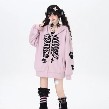 Kawaii Cat Paw Embroidered Sweatshirt