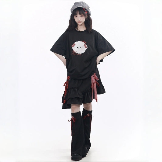 Kawaii Cloud Puppy Bubble Hem T-Shirt