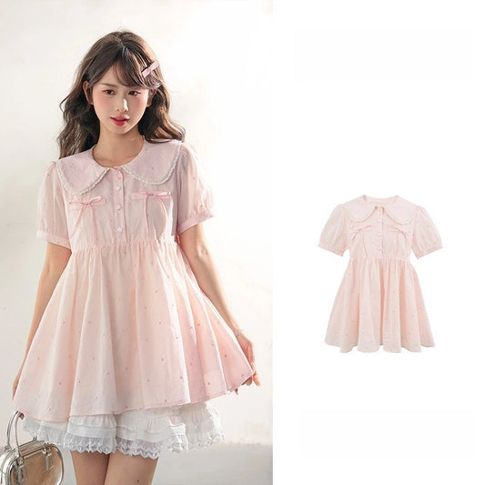 Kawaii Floral Double Peter Pan Collar Blouse