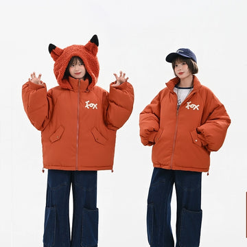 Kawaii Fox Stand-Ear Hooded Coat