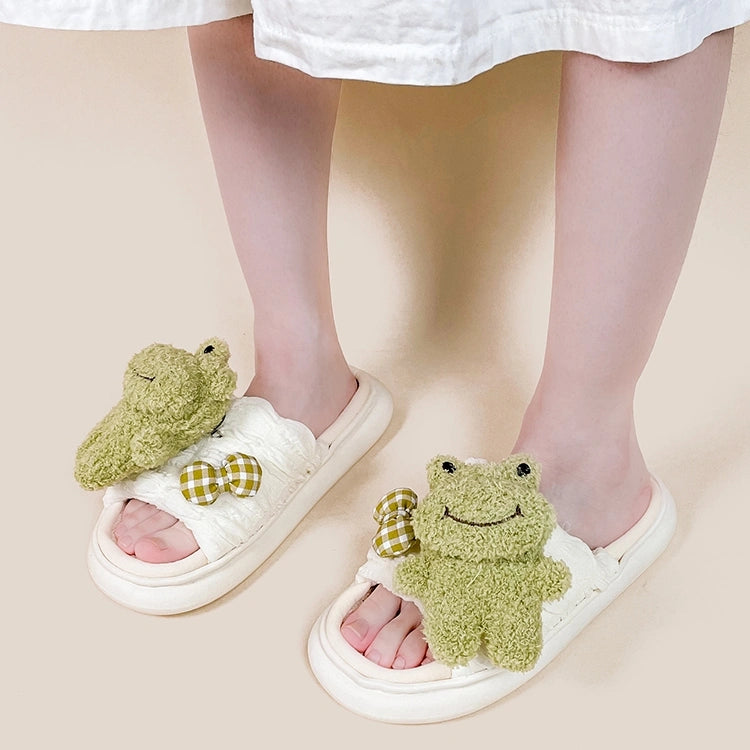 Kawaii Green Cartoon Frog Slippers