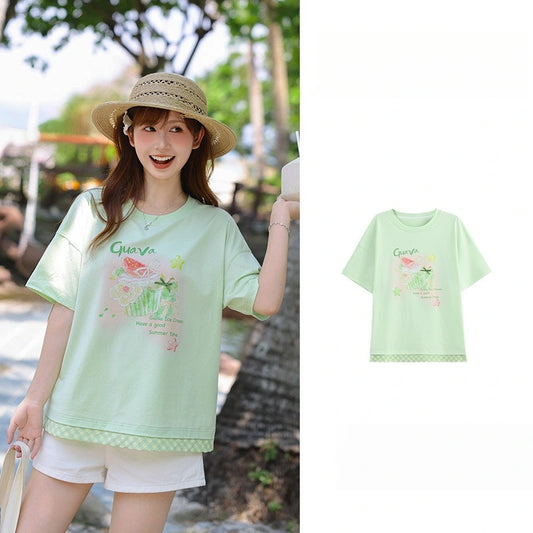 Kawaii Guava Graphic Oversized T-Shirt