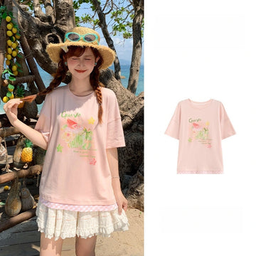 Kawaii Guava Graphic Oversized T-Shirt