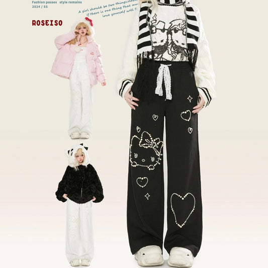 Kawaii Hello Kitty Embroidered Straight Jeans