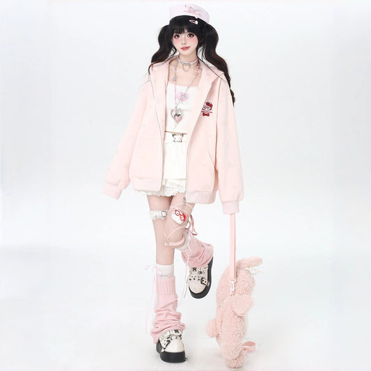 Kawaii Hello Kitty Embroidered Sweatshirt