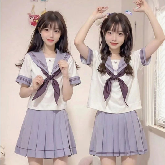 Kawaii Japanese Purple JK Skirt Uniform Suit