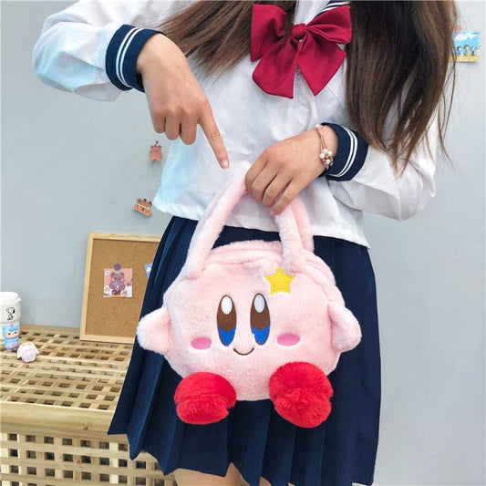 Kawaii Japanese Style Pink Star Kirby Plush Handbag