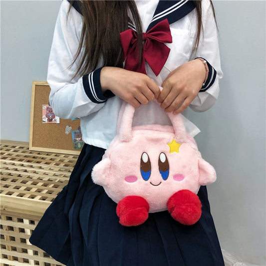 Kawaii Japanese Style Pink Star Kirby Plush Handbag