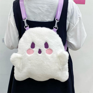 Kawaii Japanese Style White Cartoon Ghost Backpack