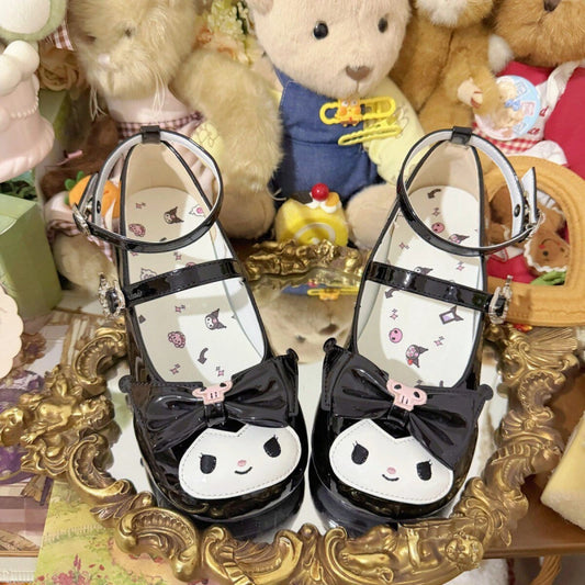 Kawaii Kuromi Bow Lolita Mary Jane Shoes