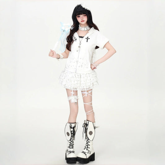 Kawaii Lace Tiered Cake Skirt