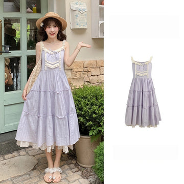 Kawaii Lace Tiered Two-Way Cami Dress