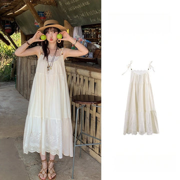 Kawaii Lace Trim Floral Slip Dress
