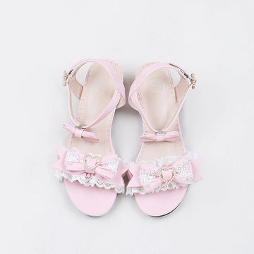 Kawaii Lolita Lace Bow Sandals