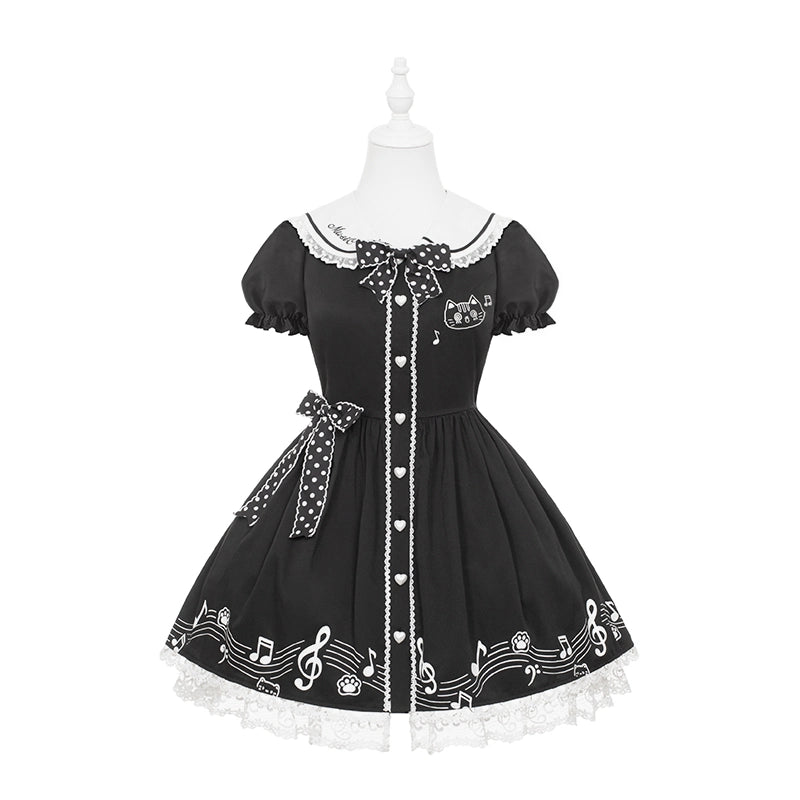 Kawaii Melody Cat Print Lolita Dress