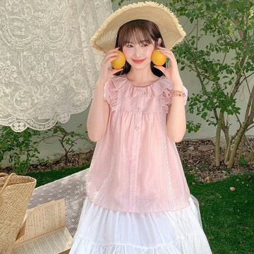 Kawaii Peter Pan Collar Puff Sleeve Blouse