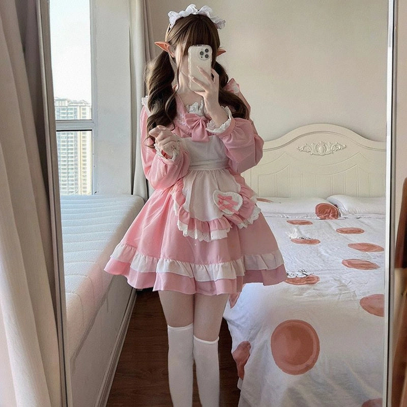 Kawaii Pink Lolita Maid Dress