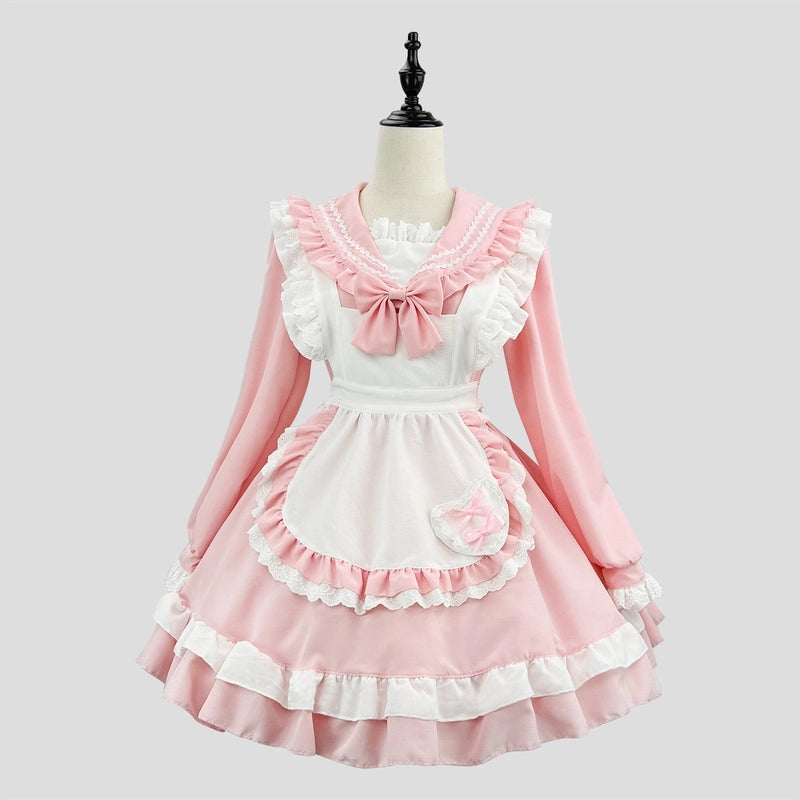 maid dress pink Kawaii Pink Lolita Maid Dress