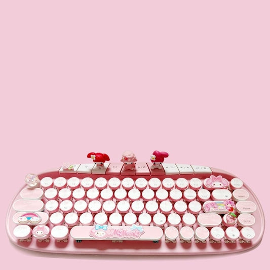 Kawaii Pink My Melody Three-Mode Mechanical Keyboard