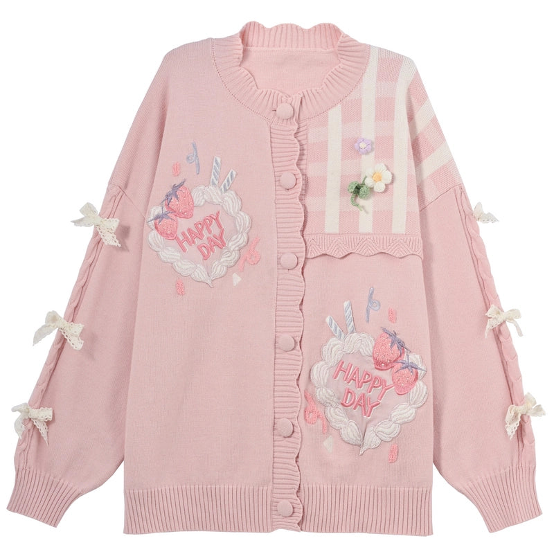 Kawaii Pink Strawberry Cake Light Print Lolita Dress