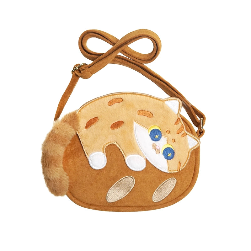 Kawaii Plush Tabby Cat Embroidery Crossbody Bag