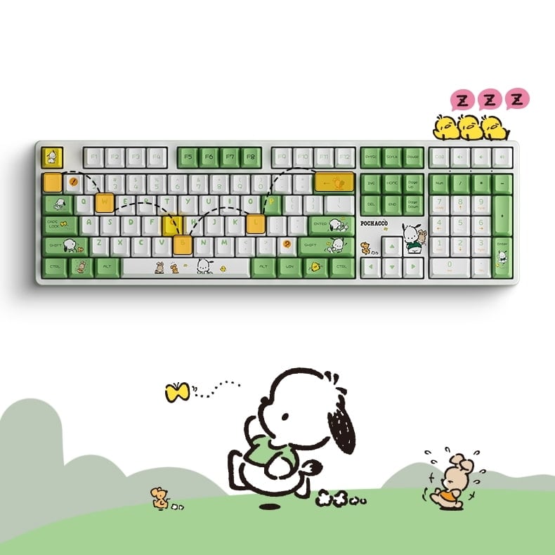 Kawaii Pochacco Three-mode Wireless Mechanical Keyboard