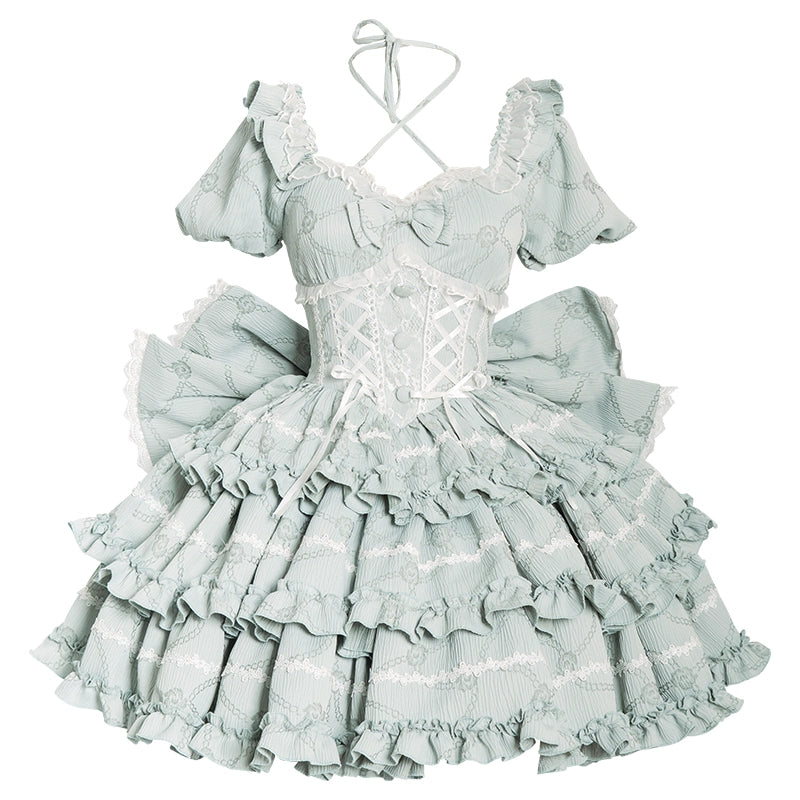 Kawaii Puff Rose Lolita OP Dress