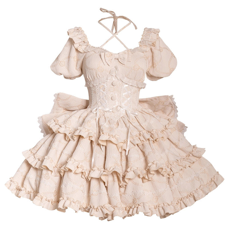 Kawaii Puff Rose Lolita OP Dress