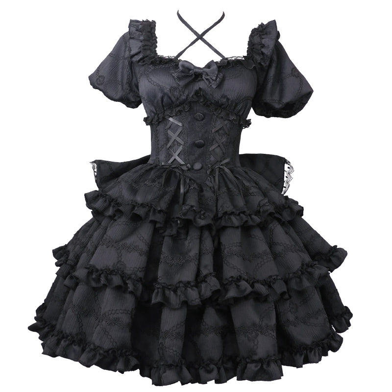 Kawaii Puff Rose Lolita OP Dress