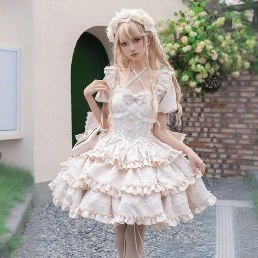 Kawaii Puff Rose Lolita OP Dress
