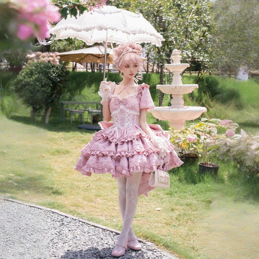 Kawaii Puff Rose Lolita OP Dress