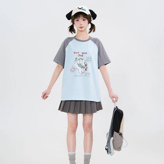 Kawaii Puppy Raglan Sleeve T-Shirt