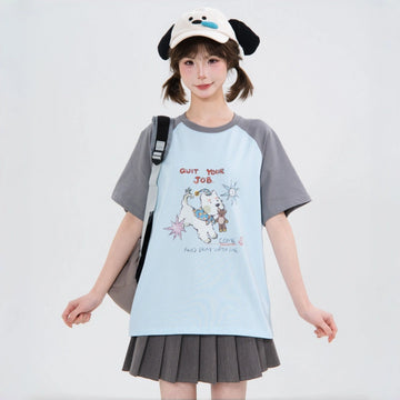 Kawaii Puppy Raglan Sleeve T-Shirt