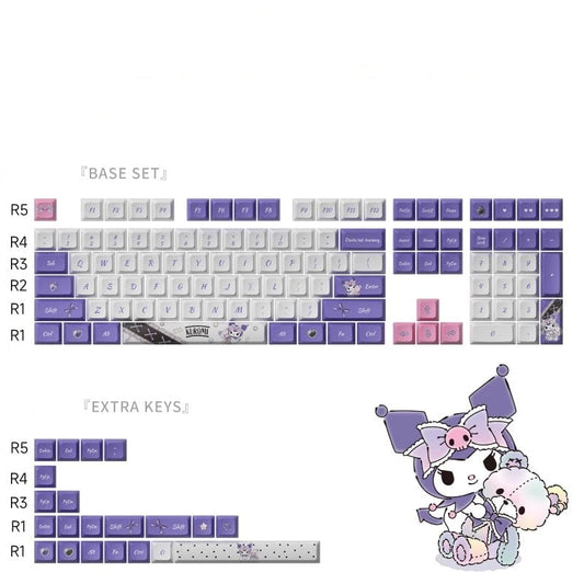 Kawaii Purple Kuromi Mechanical Keycaps Set