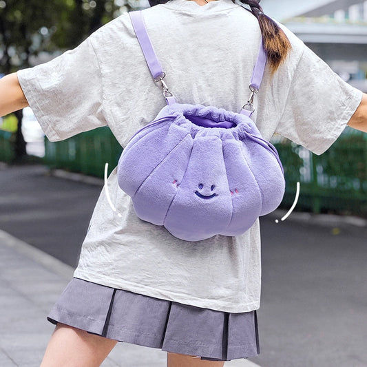 Kawaii Purple Rare Clams Plush Backpack