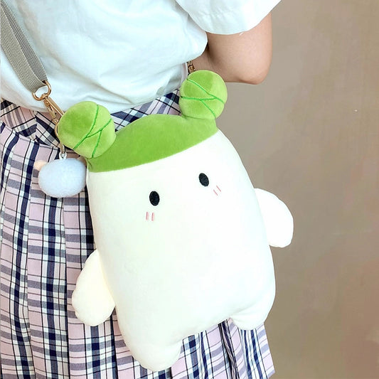 Kawaii Radish Plush Shoulder Bag